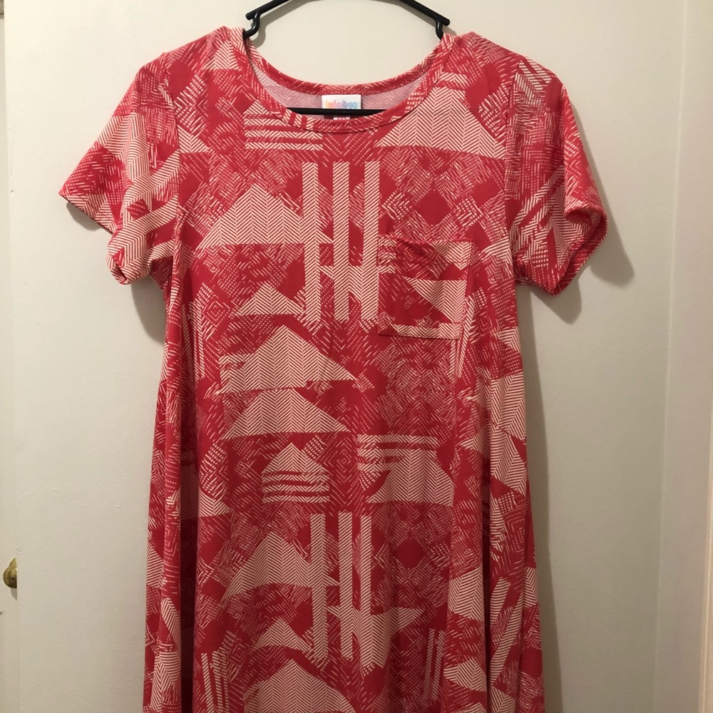 LuLaRoe Carly XXS Pink & White